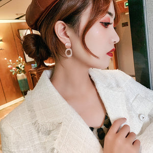 Anting Model Retro Geometric Earrings Korean Style