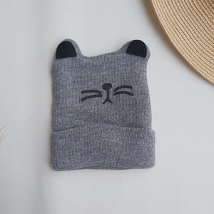 Topi Kupluk Rajut Telinga Kucing Untuk Anak Laki-laki & Perempuan