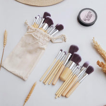 Lihat gambar sebagai galeri, Bamboo Brush Makeup Set 11pcs Kuas Kabuki
