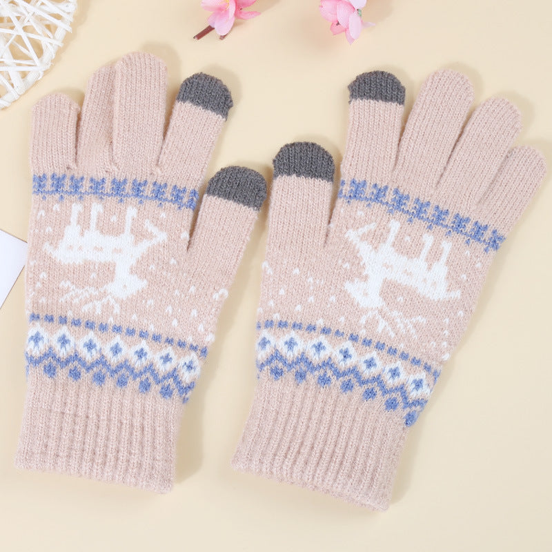 Sarung Tangan Motif Rusa Bahan Wool Deer Winter Gloves