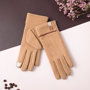 Sarung Tangan Wanita Touchscreen Flower Winter Gloves