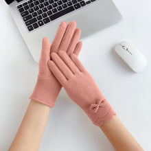 Lihat gambar sebagai galeri, Sarung Tangan Wanita Touchscreen Dengan Hiasan Pita Winter Gloves
