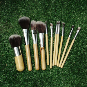 Bamboo Brush Makeup Set 11pcs Kuas Kabuki