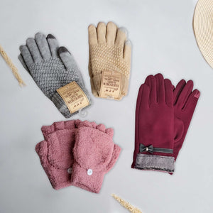 Sarung Tangan Rajut Fingerprint Untuk Smartph Winter Gloves
