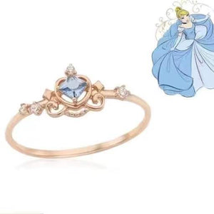 Cincin Disney Princess Crown Rings Adjustable Import