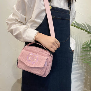 Tas Selempang Wanita Cute Corduroy Sling Bag Korean Style Import