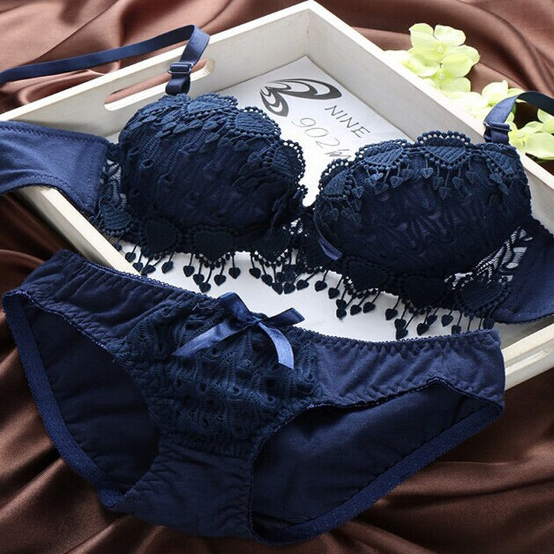Set Bra Wanita Dengan Renda Underwear Motif Floral Lace BH