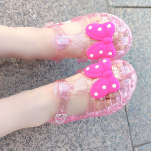 Sandal Jelly Glitter Minnie Mouse Untuk Anak Perempuan Bahan Karet Model Lucu Kualitas Import